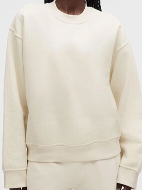 lululemon athletica Light Ivory Steady State OVERSIDED Crew
